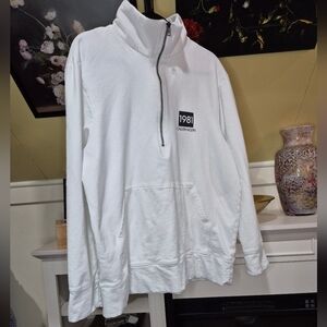 Calvin Klein Men's White Zip-Up Sweater